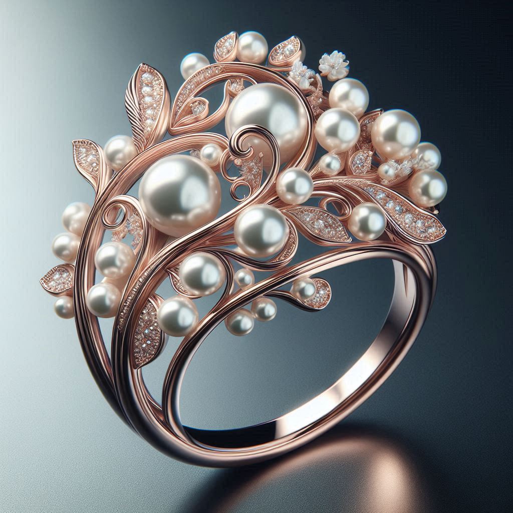 elegant wedding ring design with pearls